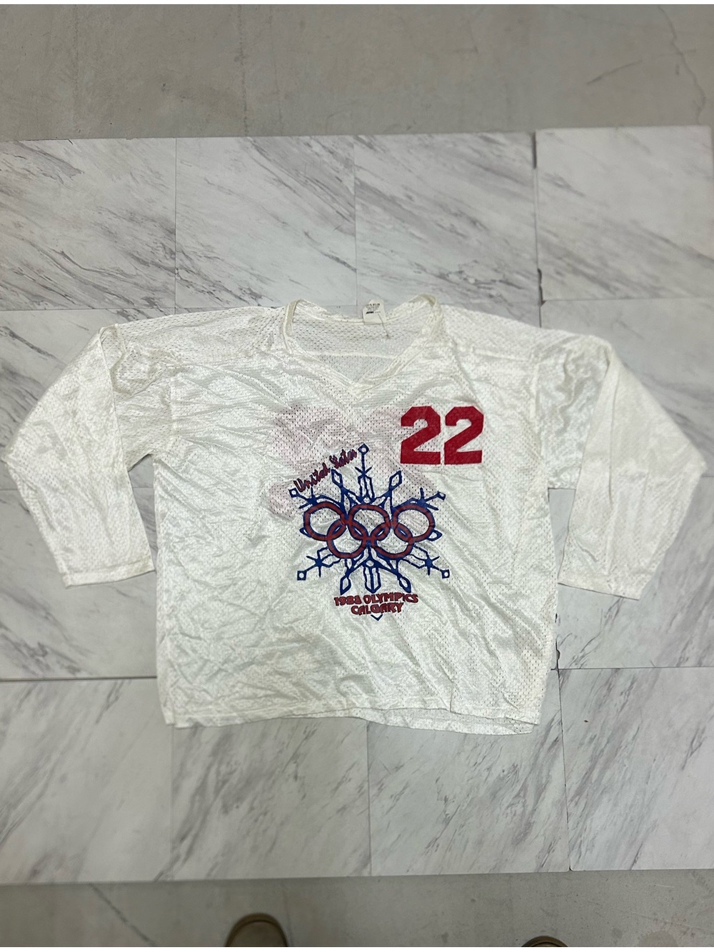 vintage 1988 Calgary Winter Olympics USA promo hockey jersey